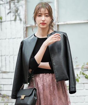 【Oggi1月号掲載】シックフェイクレザー ジャケット