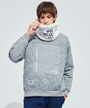  【裏地付き/防寒】【MEN】キルティングスエットプルオーバー