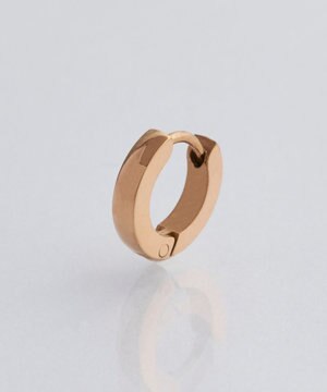  【金属アレルギー対応】ワンタッチメタルフープミニピアス(片耳)/サージカルステンレス ローズゴールド