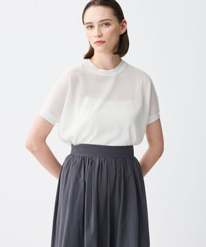 【接触冷感・手洗い可】シアー ニットプルオーバー