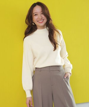  CICA加工 ビューティ畔ボトルネック ニット