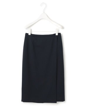  【洗える】37.5TRストレッチ ラップ風スカート