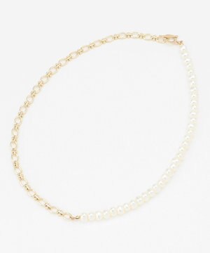  パールミックスチェーンネックレス