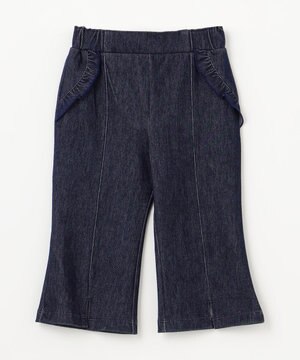  【80-100㎝】フレアーデニムニット パンツ