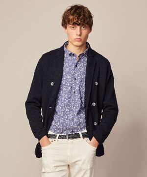  【キングサイズ・イタリア糸使用】コットンスラブ ニット ジャケット