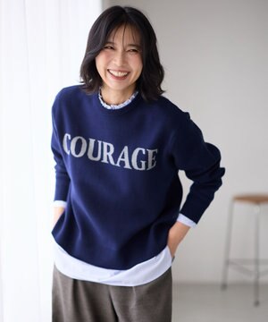  スウェットライクロゴニット