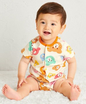  【70-80cm】 カラフルビーンズ 総柄ショートオール