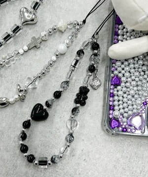  ビーズストラップキーホルダーE