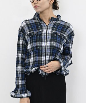 creperie FRONT ZIP JACKET -TARTAN CHECK クレプリ タータンチェック フロントジップジャケット