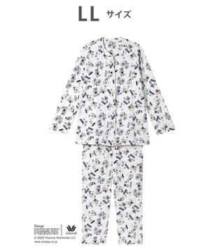  ワコール_リラックス＆スリープ パジャマ 長袖 長ズボン 綿100%(本体) PEANUTS スヌーピー レディース FDX553 /ワコール