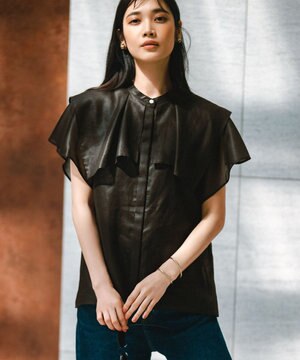  【接触冷感/洗える】シアーフィルム ブラウス