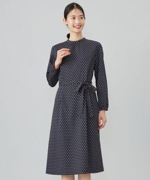  【洗える】ジオメトリックプリント ワンピース