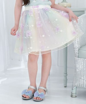  立体フラワー チュール スカート
