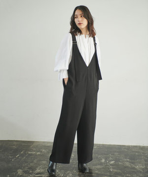 【洗える】ジョーゼットオーバーオール