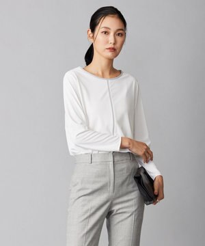  【洗える】 ジョーゼットスムース カットソー