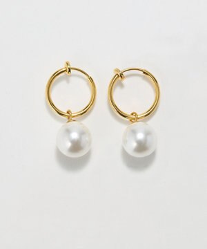  〈金属アレルギー対応〉バランスパールフープイヤリング　ゴールド/ステンレス/大ぶり/存在感◎/主役級