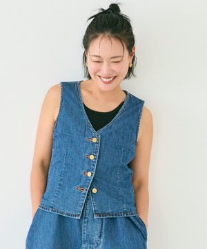  【157】Short GILET デニムジレ