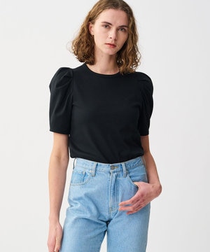 ダブルフェイスジャージー ボリュームスリーブカットソー