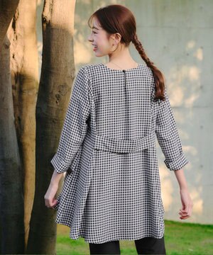  【小倉優子さん着用・選べる袖TYPE・洗える】バックフレアチュニック