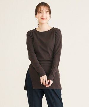 【洗える】フライスサイドボタンカットソー