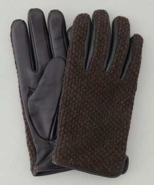  【スマホ対応】鹿の子×シープレザーコンビグローブ