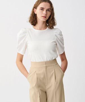 ダブルフェイスジャージー ボリュームスリーブカットソー