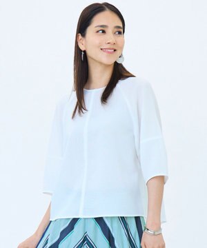  【カタログ掲載・人気素材・NEWデザイン】ラスティックメッシュラグランスリーブ ブラウス