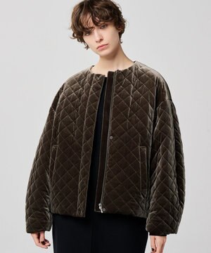  ベロア キルティング ブルゾン（uncrave WHITE）