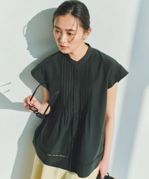  【先行予約】スムースクロス ピンタックブラウス