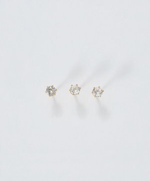  【金属アレルギー対応】3setビジューピアス　ゴールド/サージカルステンレス