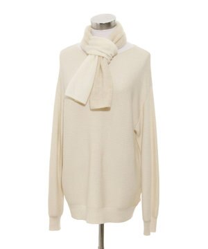  【洗える】mila schon カシミヤ100%バイカラープチマフラー