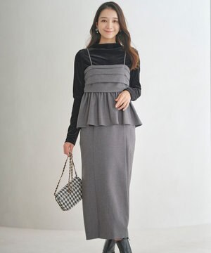  【BAILA12月号掲載・貴島明日香さんコラボ】ドッキングビスチェワンピース×インナーセット