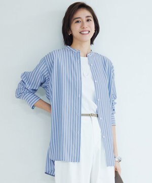【洗える】SOMELOSバンドカラー ブラウス