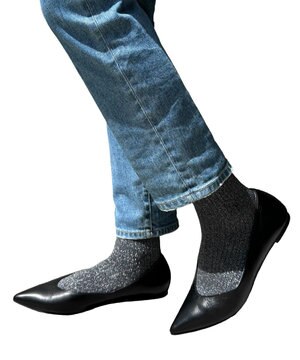  ラメ クルーソックス