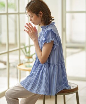  【WEB限定】ナイロンレーヨン チュニック ブラウス