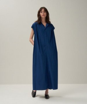  NATURAL DYED COTTON LAWN | タックドレス