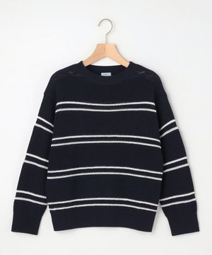  【先行予約】ボーダーレース ニット