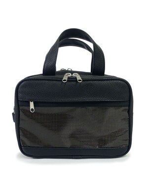  【プラスリング】【数量限定】メンズ向け  synthetic leather mini boston bag BLK SR403