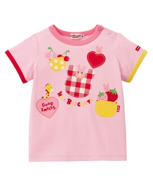  【80-120cm】ポケットプリント半袖Tシャツ
