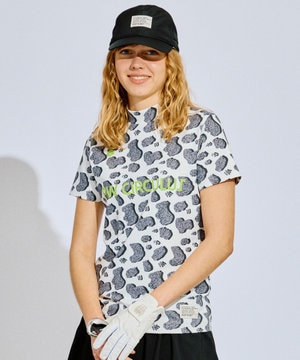 【永嶋花音プロ着用アイテム】【UV遮蔽率99.5% UVカット / 速乾 / ストレッチ】【WOMEN】アニマルドットモックT ゴルフウェア レディース