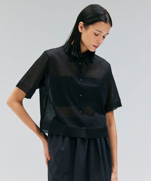  【洗える・Oggi10月号掲載】MILANO / リネン混シアーポロカラーニット