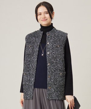  ツイード調ニット ジレ