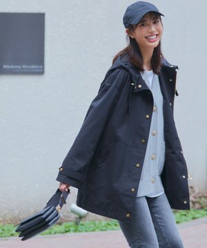  【洗える/撥水加工】ブライトウェザークロス フーテッド アウター