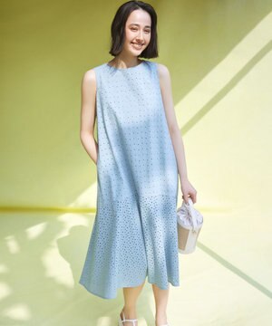 【WEB限定・新色追加】エンブロイダリーレースノースリーブ ワンピース