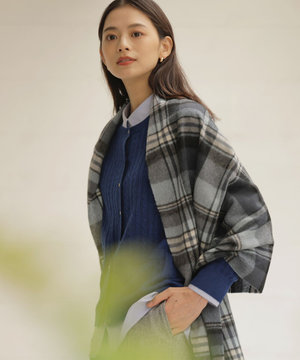 【洗える】カシミヤチェック ストール