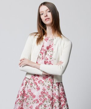  【洗える】SILK RIB CARDIGAN カーディガン