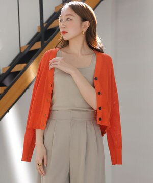  【洗える/抗菌防臭】メッシュニット カーディガン