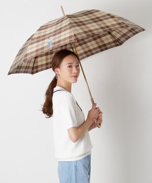  【雨傘】POLO RALPH LAUREN（ポロ ラルフローレン）チェック ポロベア ワンポイント 長傘