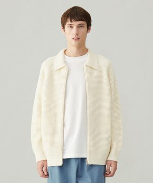  【男女兼用】ウールポップコーン ジップ ブルゾン
