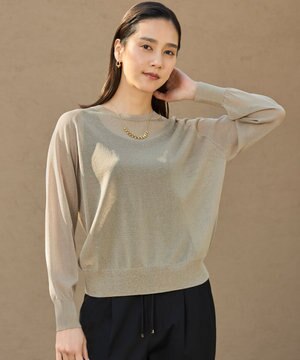  【洗える】シアーアセテート ニット